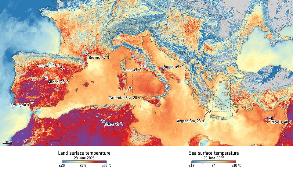 Extreme heat Southern Europe Summers